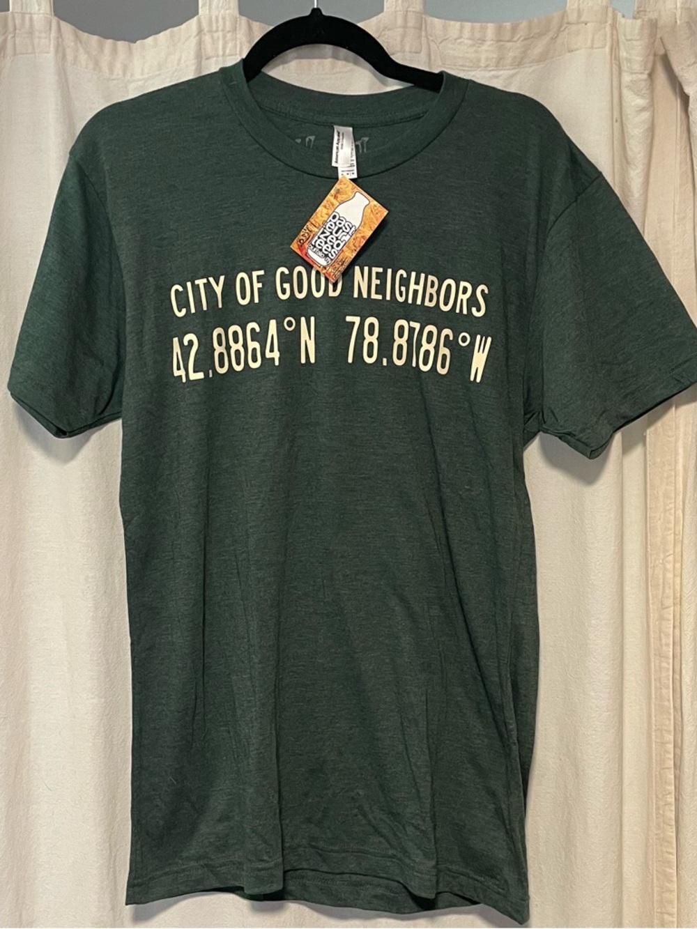 Men’s Medium Buffalo, NY- NWT; City of Good Neighbors Green Graphic Tee